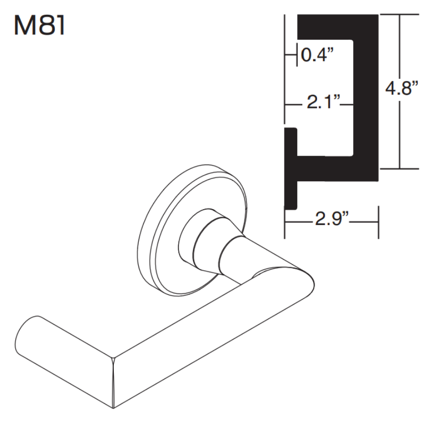 Picture of 09-506 M81 Outside Lever Assembly For L Series