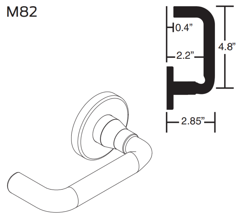 Picture of 09-506 M82 Outside Lever Assembly For L Series