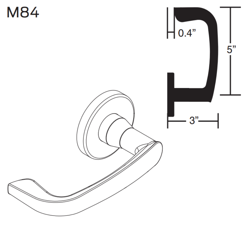 Picture of 09-506 M84 Outside Lever Assembly For L Series
