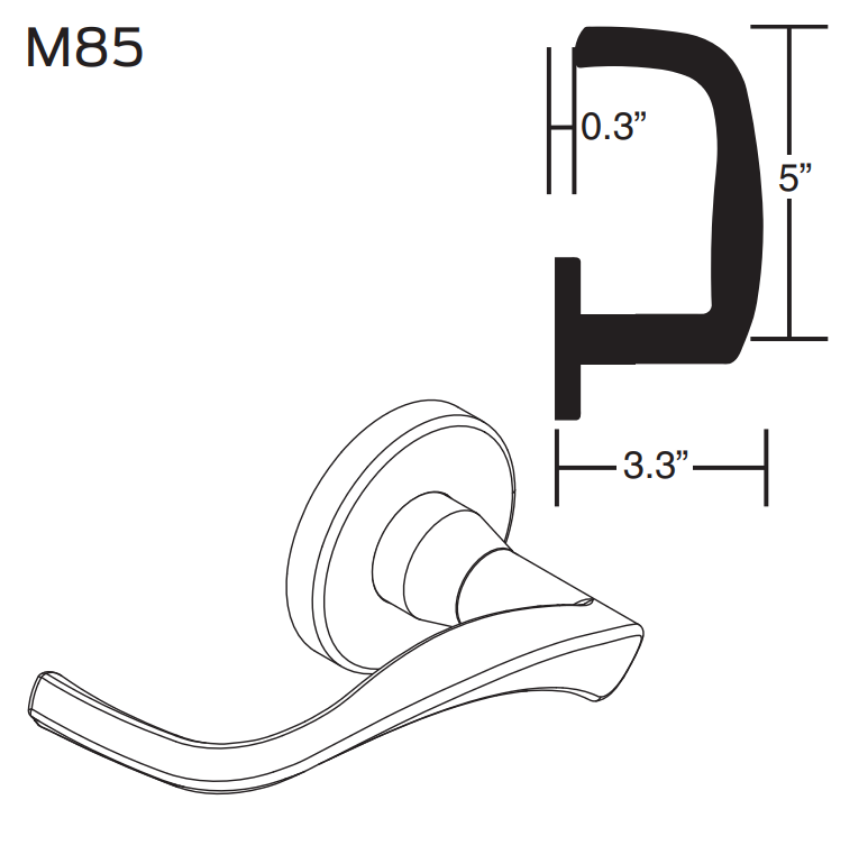 Picture of 09-506 M85 Outside Lever Assembly For L Series