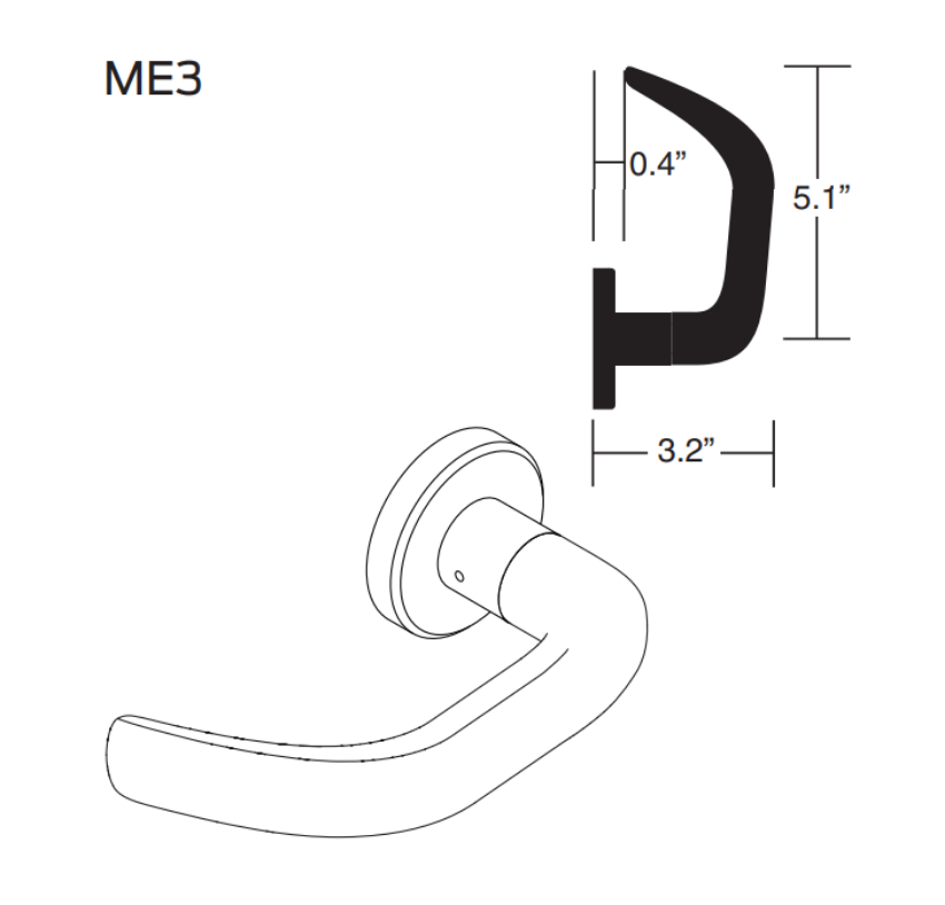 Picture of 09-506 ME3 Outside Lever Assembly For L Series