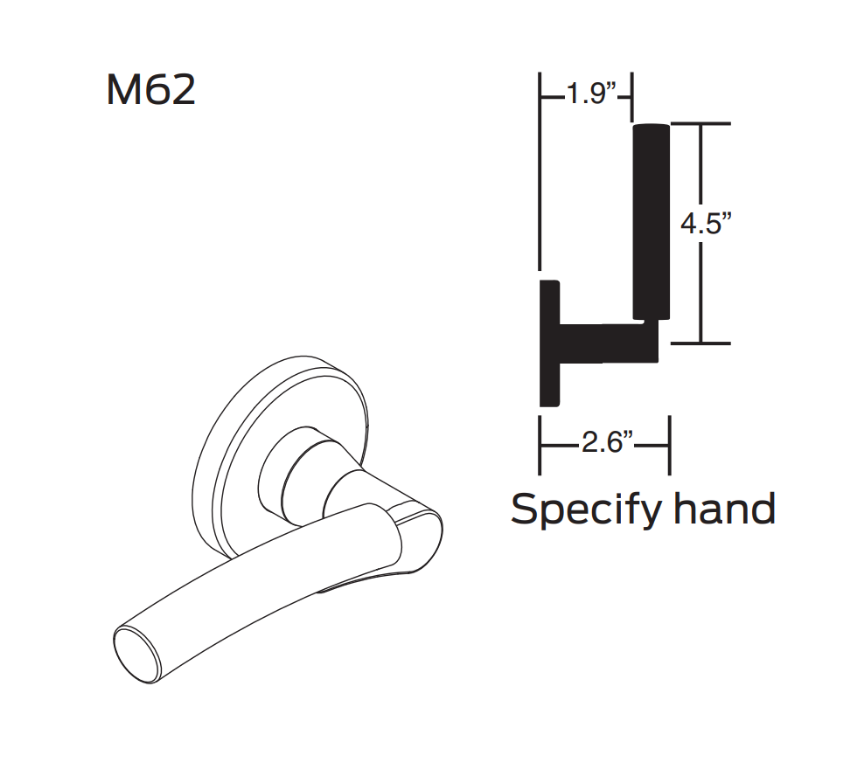 Picture of 09-506 M62 Outside Lever Assembly For L Series