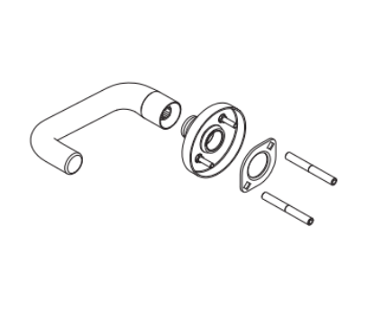 Schlage 09-655 outside lever assembly for AST lever with AVA rose or MER lever with MER rose