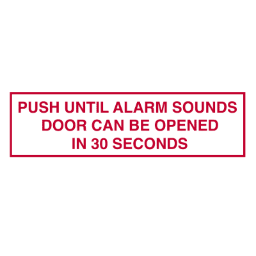 Von Duprin 113782 Sign 30 Second genuine OEM replacement part