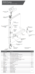 3600 Series Metal Door Concealed Vertical Rod (Including 3600T) Parts Diagram