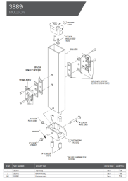 3889 Removable Mullion for Hollow Metal or Wood Doors Parts Diagram 3889 Removable Mullion for Hollow Metal or Wood Doors Parts Diagram