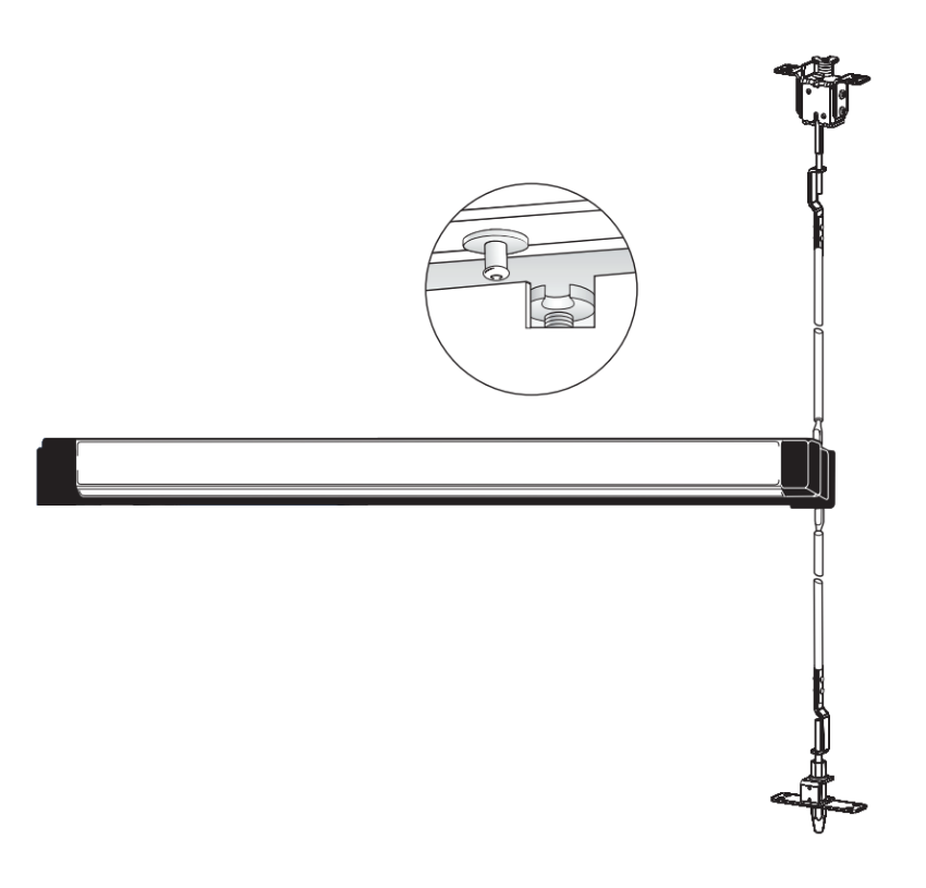 Adams Rite 8675 Concealed Vertical Rod Mid-Panel Exit Device