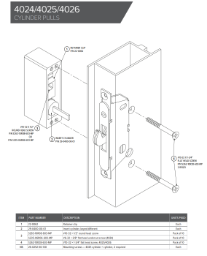 4024/4025/4026 Cylinder Pulls Parts Diagram